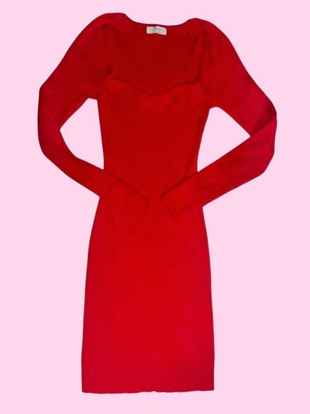 Sexy Red Long Sleeve Mini Dress